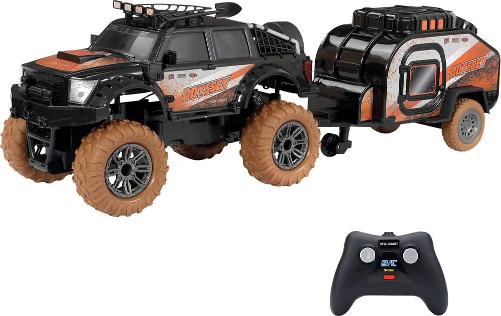 VEHICULE TOUT-TERRAIN 1:12 RADIOCOMMANDE AVEC REMORQUE POD