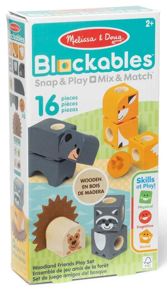 MELISSA & DOUG -  BLOCKABLES LES ANIMAUX DE LA FORET - 16 PIECES