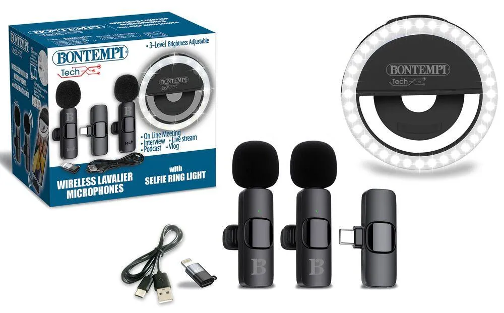 KIT RESEAU SOCIAL AVEC MICROPHONE CRAVATES SANS FIL