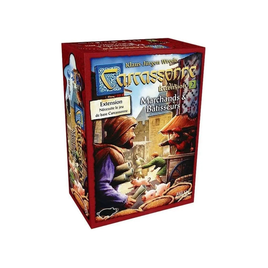 Carcassonne: Extension 2 - Marchands et bâtisseurs - Jeu de société - Zman Games - Asmodee
