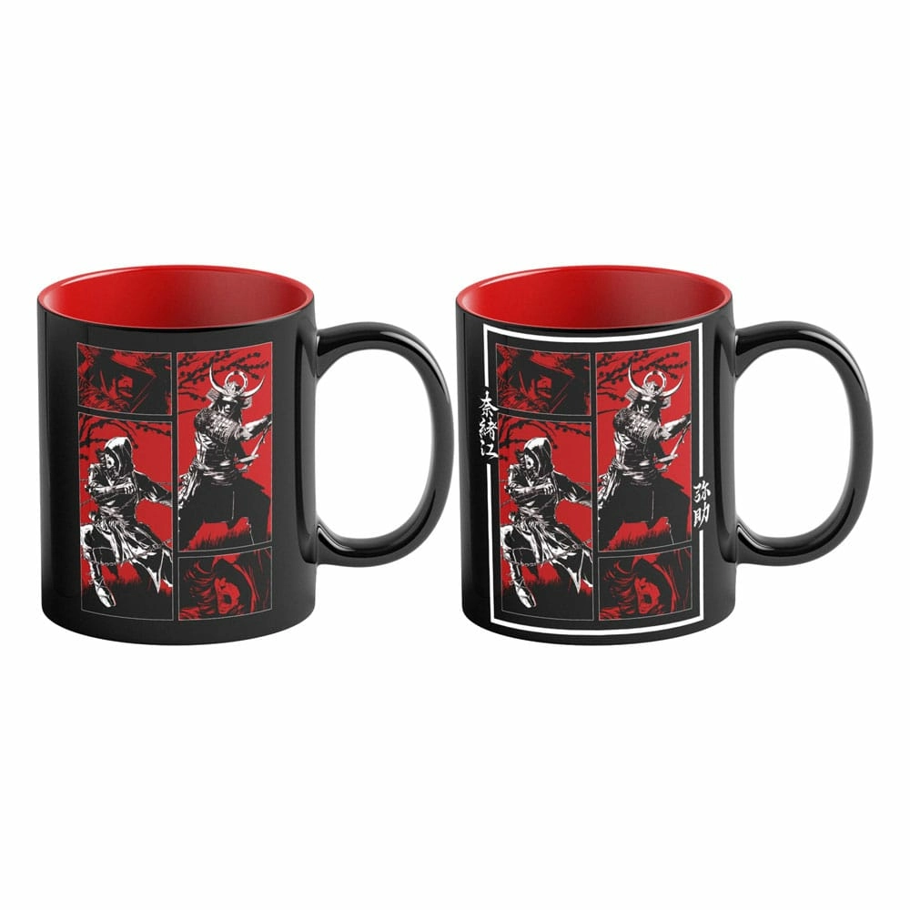 Assassin's creed shadows mug effet thermique naoe & yasuke artwork 450 ml