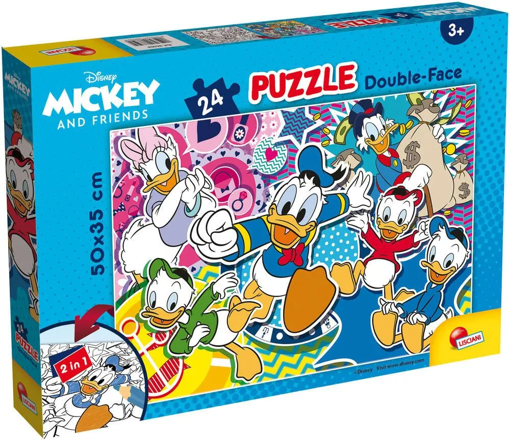 DISNEY DONALD DUCK PUZZLE 24 PIECES 2 EN 1