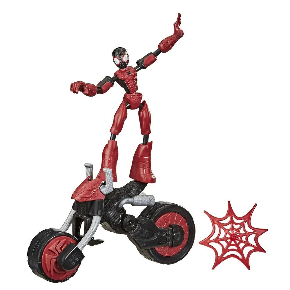 FIGURINE 15 CM SPIDERMAN BEND AND FLEX VEHICULE