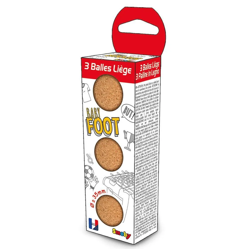 3 BALLES LIEGE 35 MM DE BABYFOOT