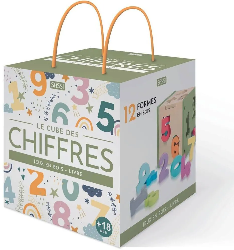 JEUX EN BOIS ET LIVRE LE CUBE DES CHIFFRES