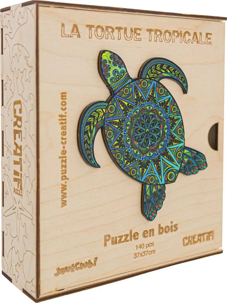 PUZZLE EN BOIS 140 PIECES - LA TORTUE TROPICALE