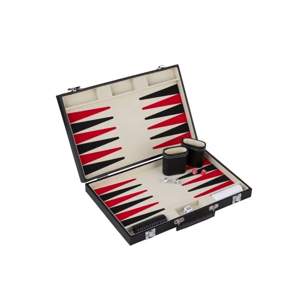 Backgammon 36 x 36 x 5 cm, rouge/noir