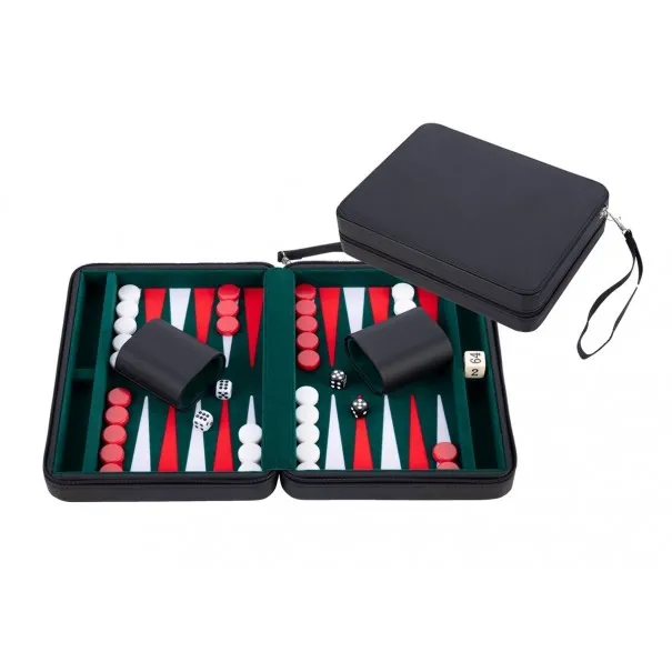 Backgammon 9'' Black Zipper vert/rouge/blanc