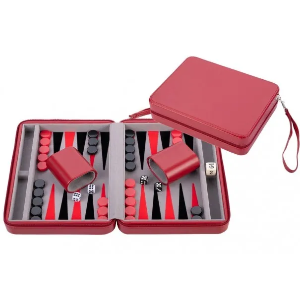 Backgammon 9'' Red Zipper gris/noir/blanc
