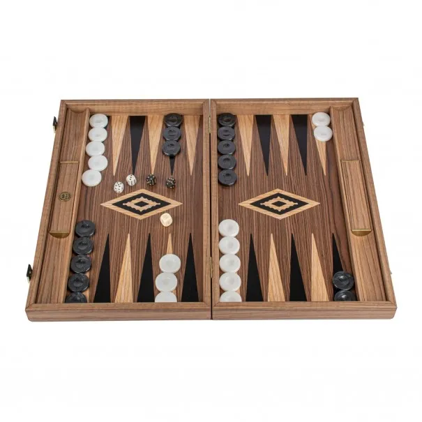 Backgammon Acajou 48x30cm Noir avec Racks