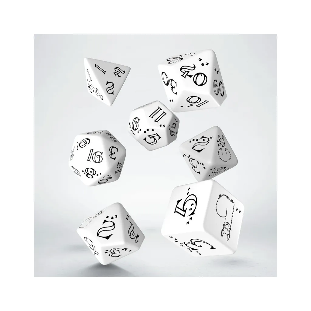 Bright Llama Dice Set (White & black)