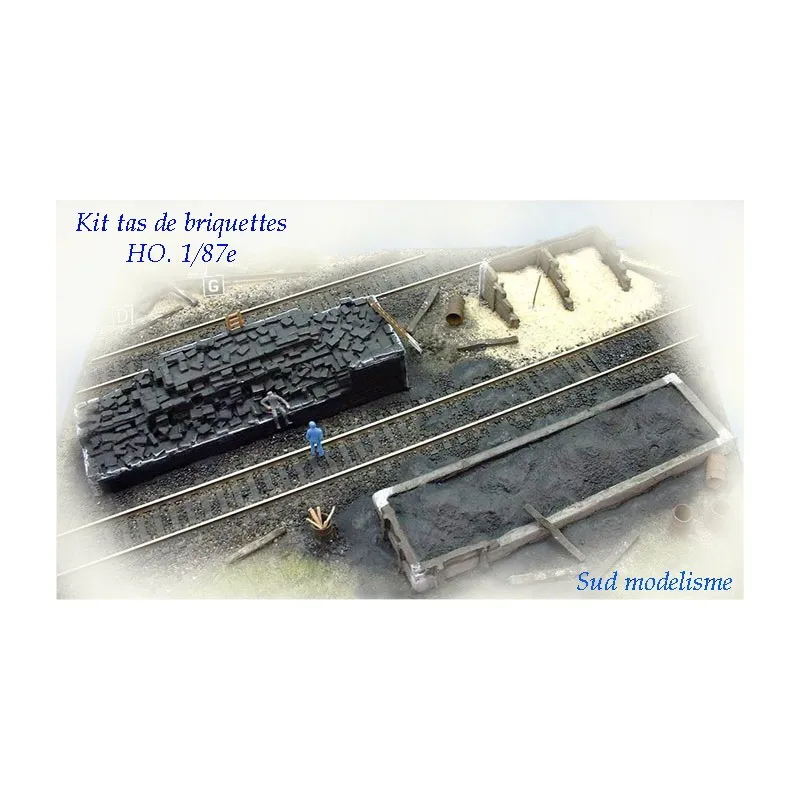 Briquettes, scories et dépôt de sable. PN SUD MODELISME 8725B