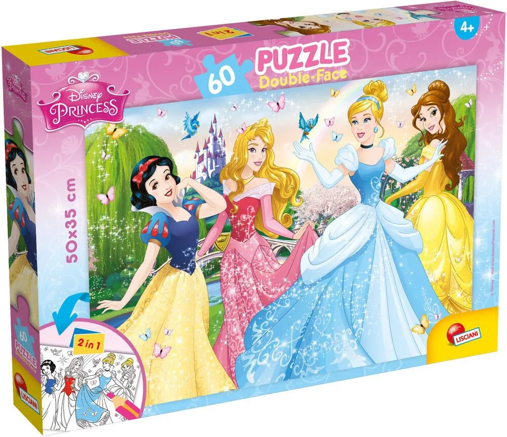 DISNEY PRINCESS PUZZLE 60 PIECES 2 EN 1