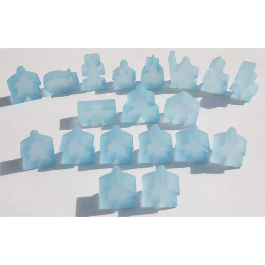 Carcassonne - Set de 19 Meeples- Frozen Bleu Ciel