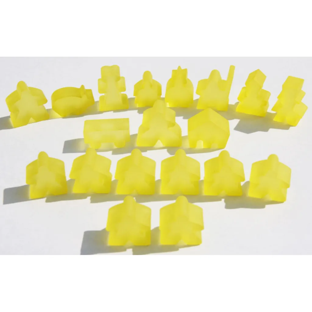 Carcassonne - Set de 19 Meeples- Frozen Jaune
