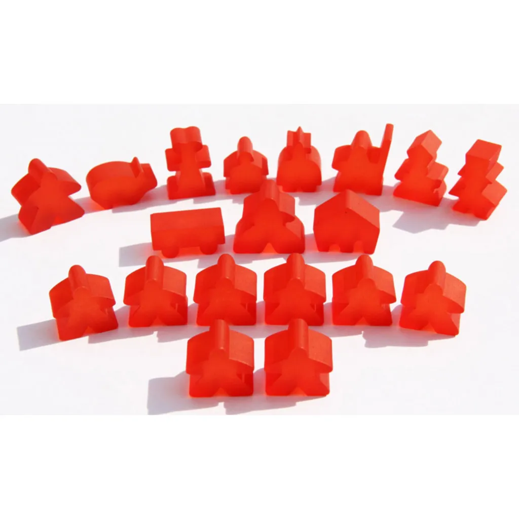 Carcassonne - Set de 19 Meeples- Frozen Rouge