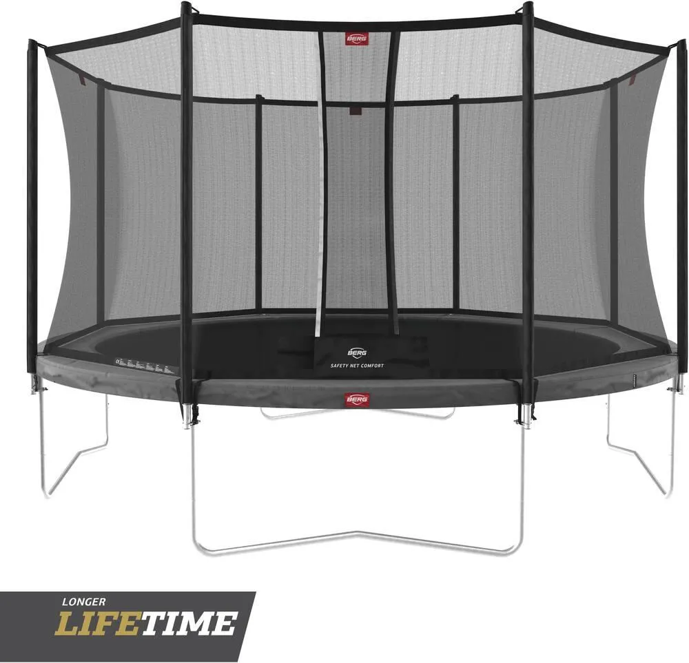 TRAMPOLINE - FAVORIT GREY 380 + SAFETY NET COMFORT