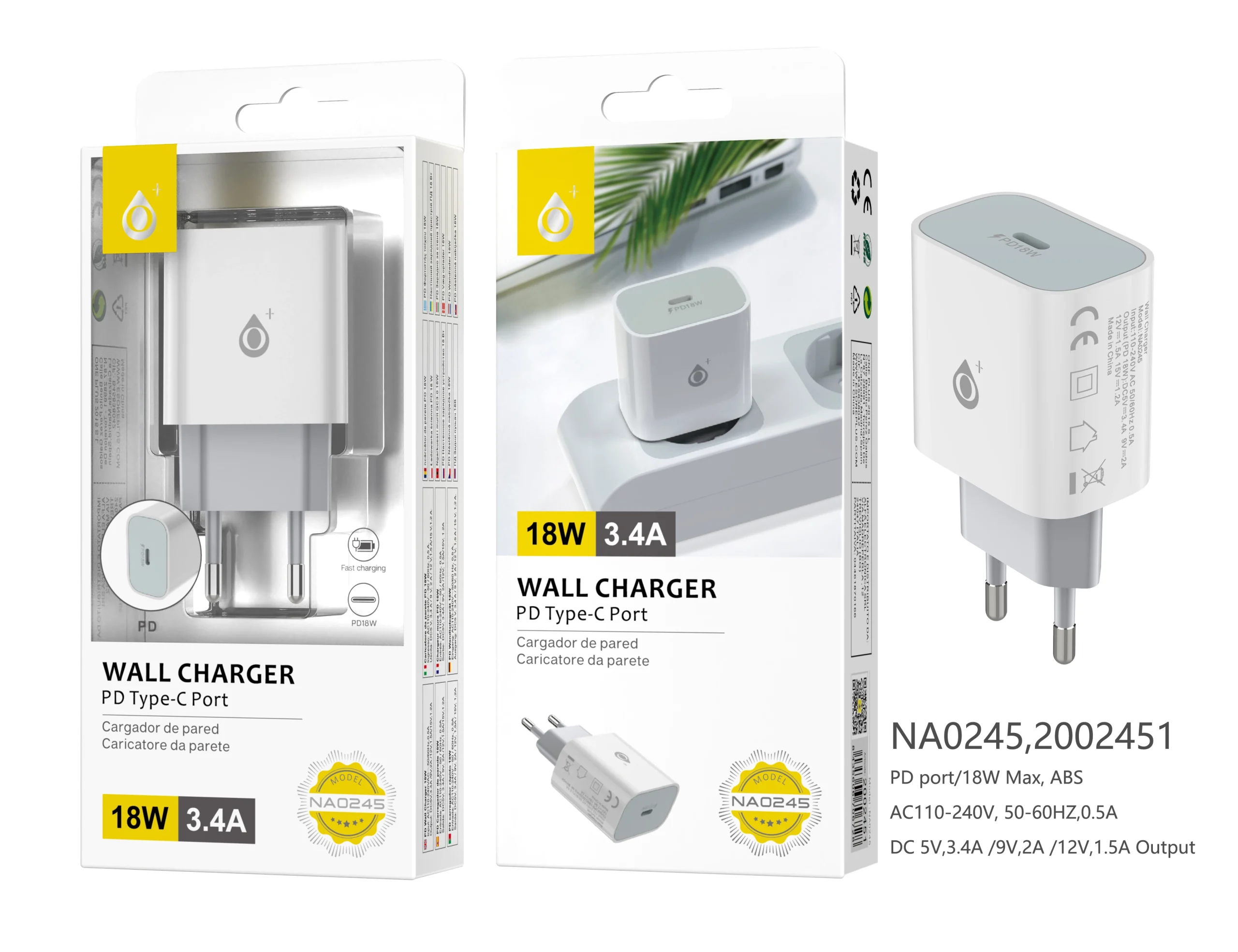 Chargeur  secteur red alma sans cable - 1 port usb- 3,4a - na0245  - blanc