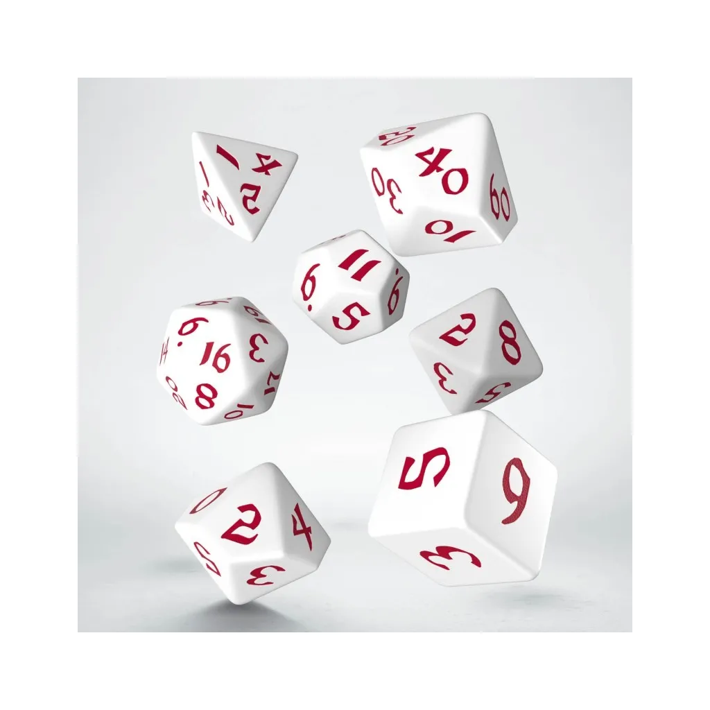 Classic Runic White & red Dice Set (7)