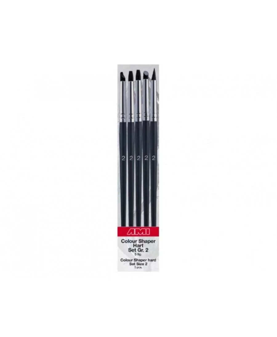 Set de 5 Pinceaux Silicone Colour Shaper Dur Taille 2