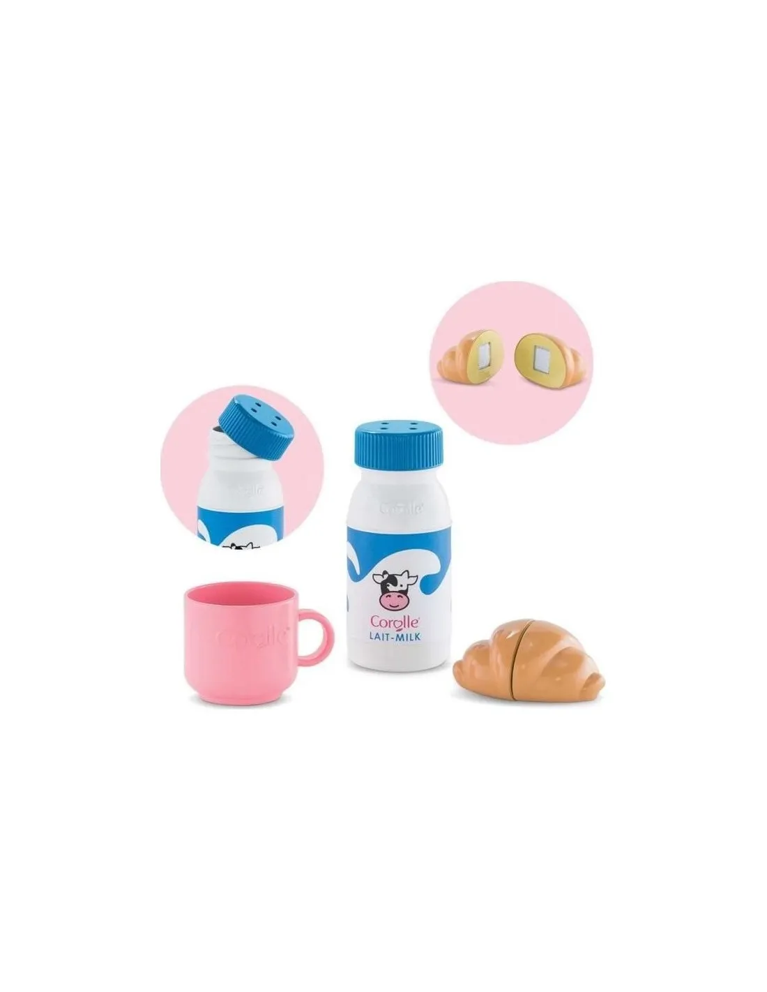 Ensemble Petit Déjeuner pour poupée - Lait, Croissant, Tasse - Corolle