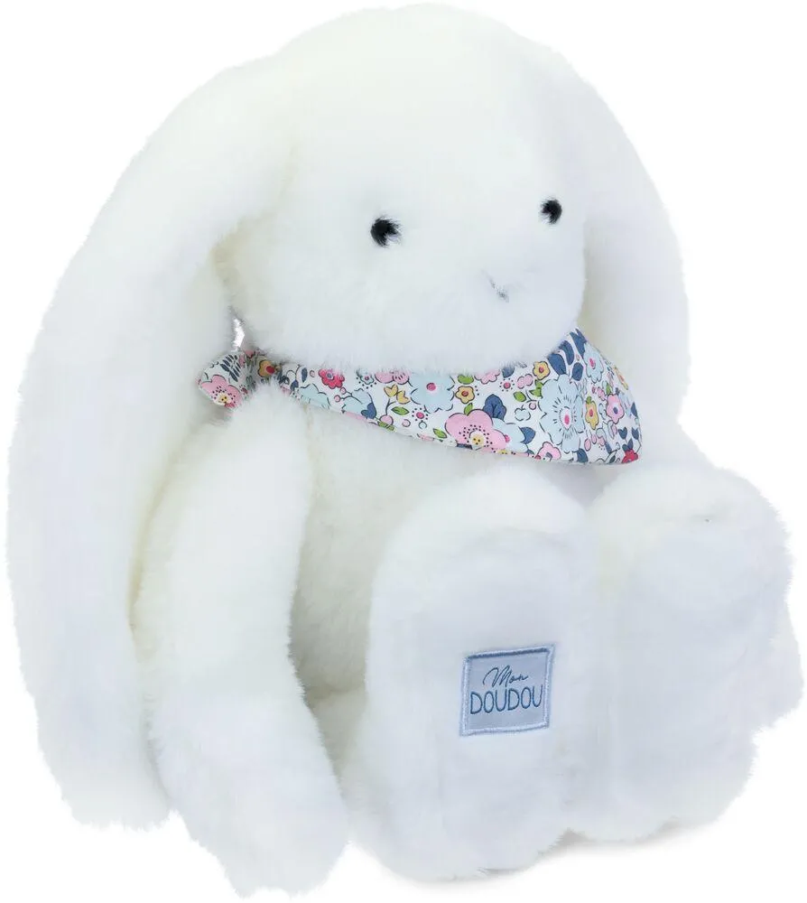LAPIN FLEURETTE - PELUCHE  BLANC 35 CM
