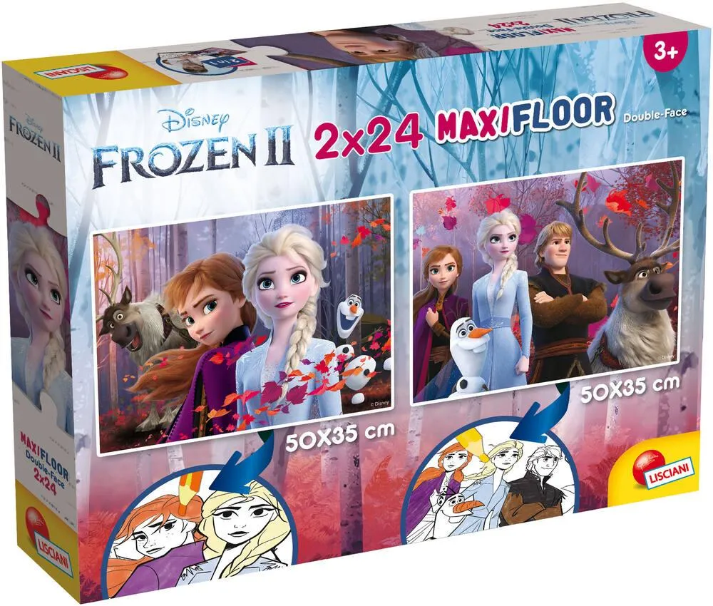 DISNEY LA REINE DES NEIGES PUZZLE 2 X 24 PIECES 2 EN 1