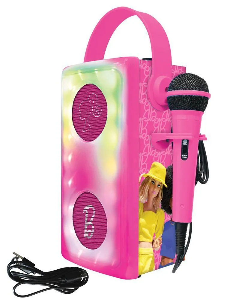 PUISSANTE ENCEINTE BLUETOOTH® LUMINEUSE BARBIE AVEC MICRO
