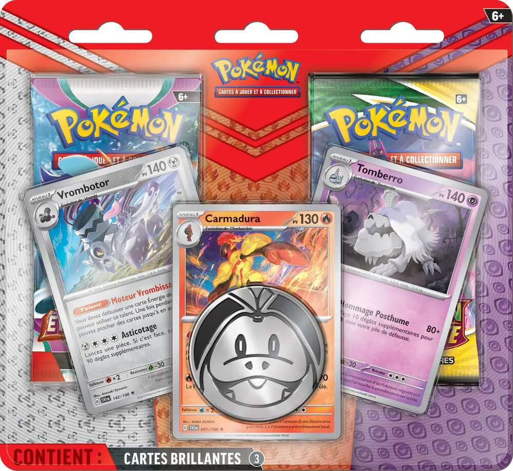 POKEMON - PACK 2 BOOSTERS - CARMADURA VROMBOTOR ET TOMBERRO - OCTOBRE 2023