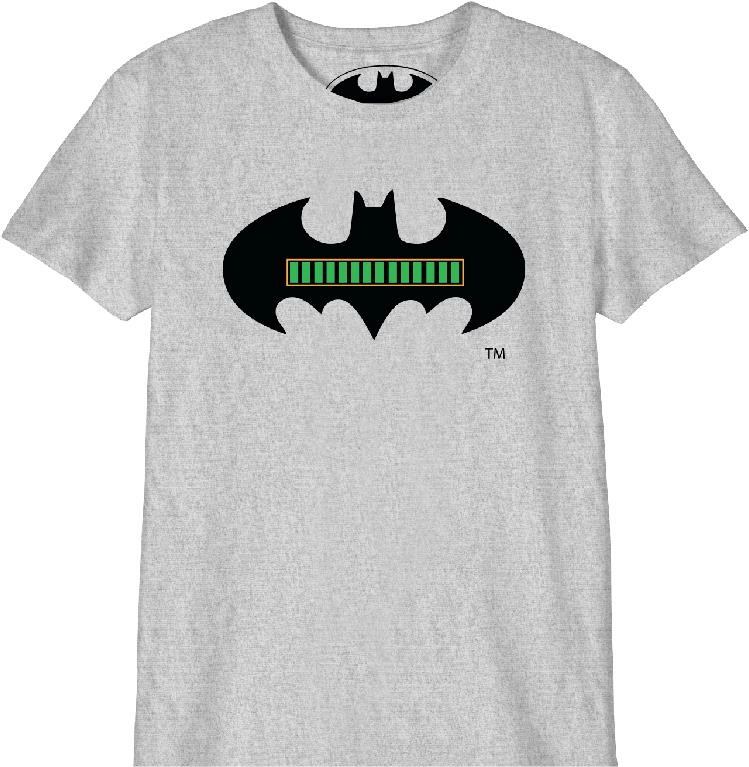 Dc comics - t-shirt gris enfant batman batterie à pleine charge - 10 ans