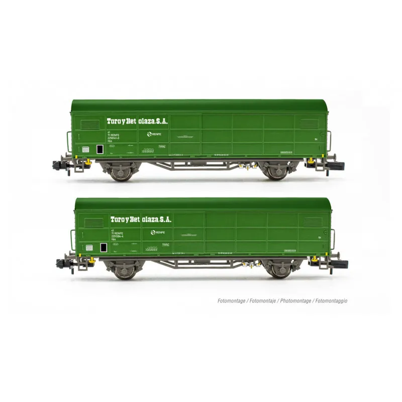 Deux wagons fermés JPD, RENFE. Toro et Betolaza. ARNOLD HN6580