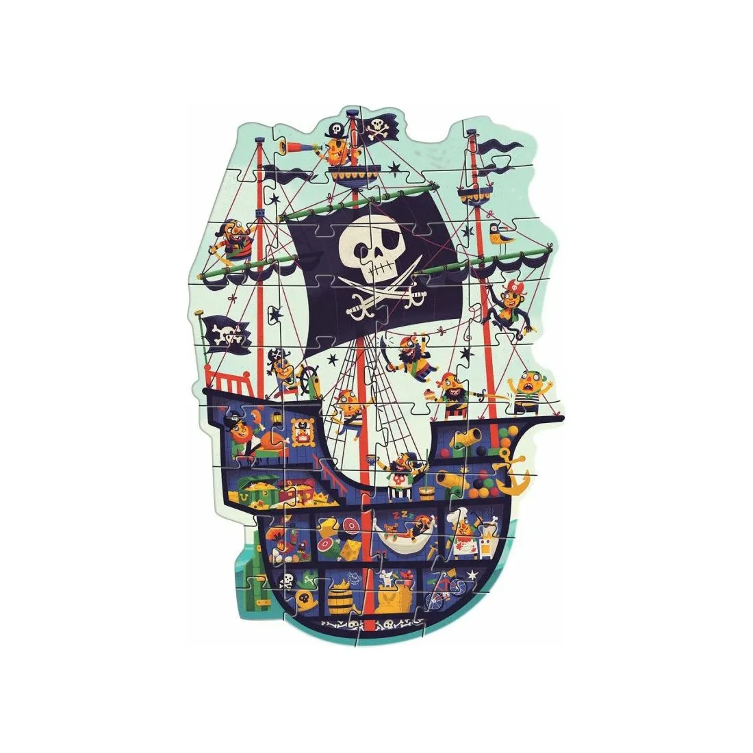 Puzzle géant Djeco 36 pièces - Le bateau de pirates