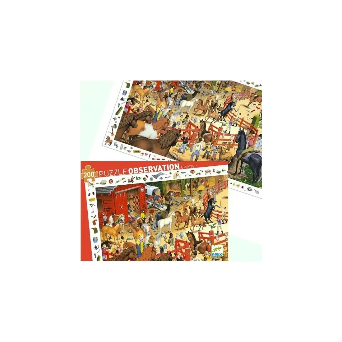 Puzzle Djeco 200 pièces - Equitation, le centre équestre