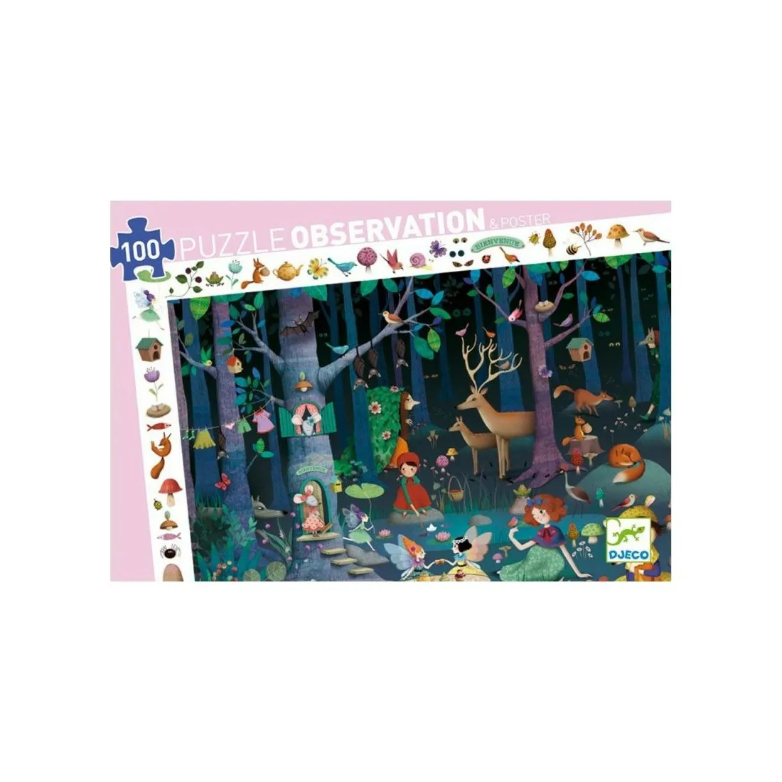 Puzzle Djeco 100 pièces - La forêt enchantée