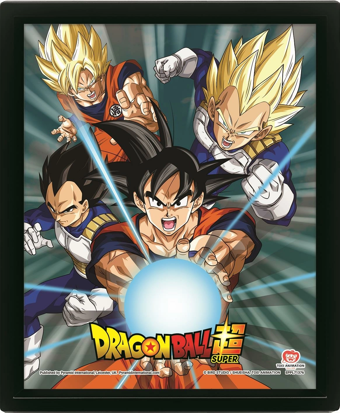 Dragon ball super - affiche lenticulaire 3d la puissance des saiyans