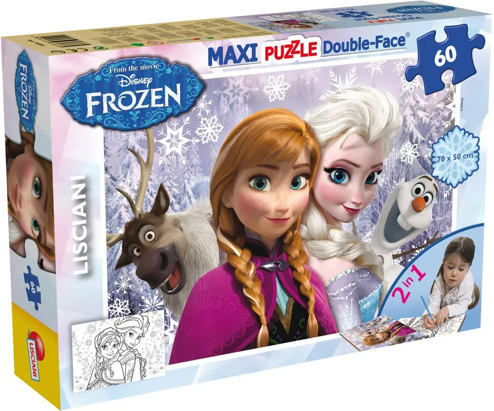 DISNEY LA REINE DES NEIGES PUZZLE 60 PIECES 2 EN 1 - DES SŒURS POUR LA VIE !