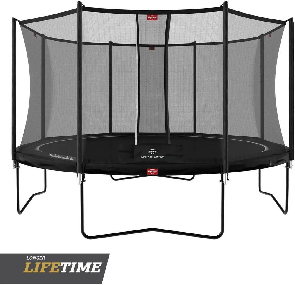 TRAMPOLINE - FAVORIT REGULAR 380 BLACK + SAFETY NET COMFORT