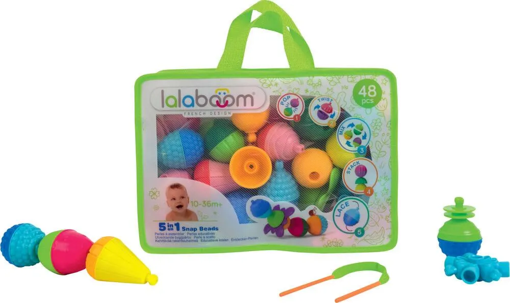 SAC DE PERLES ÉDUCATIVES ET ACCESSOIRES - 48 PIECES