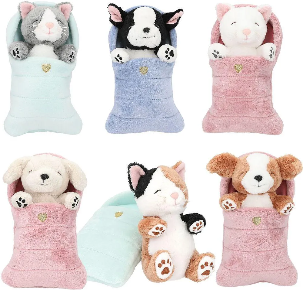 TOPMODEL PELUCHE CHIENS ET CHATS EN SAC DE COUCHAGE