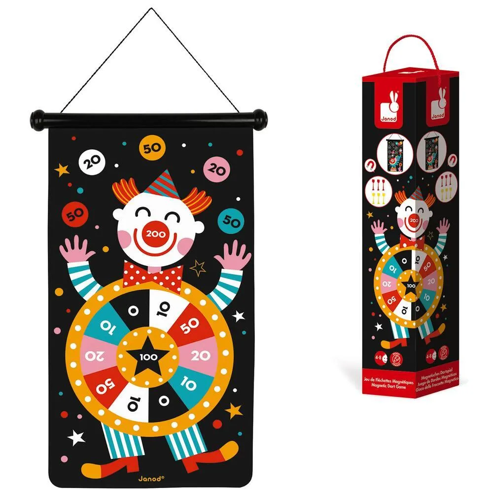 JEU DE FLÉCHETTES MAGNÉTIQUES CIRQUE - EN PLASTIQUE ET BOIS