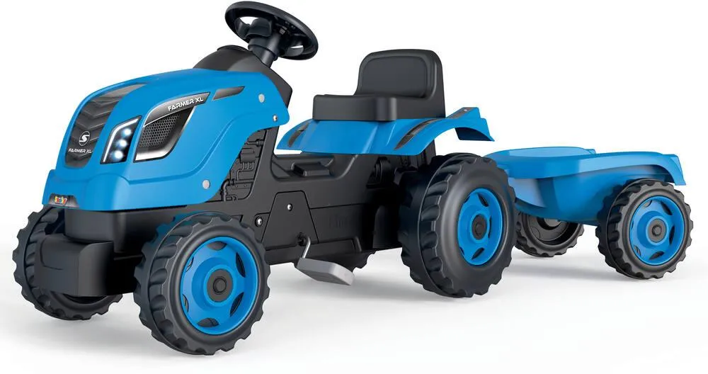 TRACTEUR FARMER XL BLEU+REMORQUE