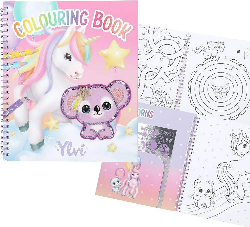 YLVI ALBUM A COLORIER AVEC PAILLETTES LICORNE