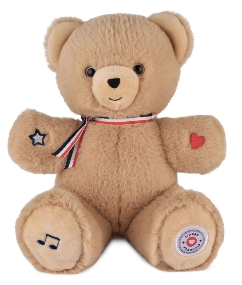 L' OURS FRANCAIS MUSICAL  TAM TA" BEIGE POUDRE