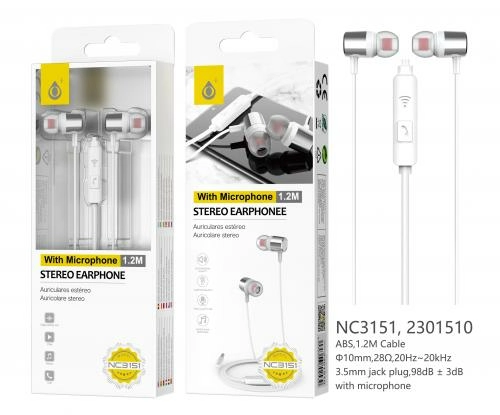 Ecouteur avec microphone ring - nc3151 -1,2m - blue