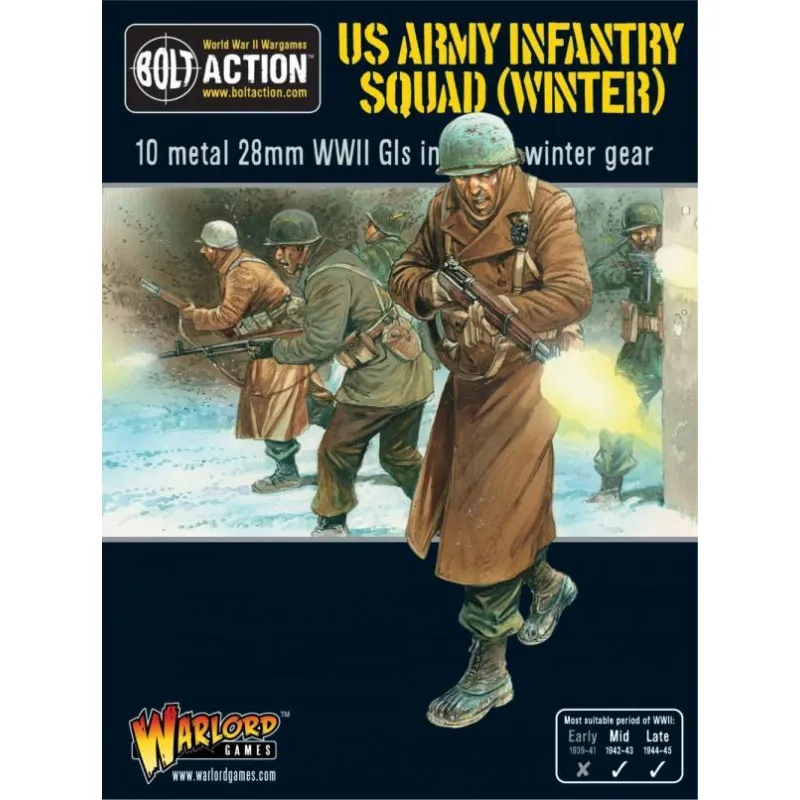Escouade d’infanterie de l’armée américaine en vêtements d’hiver. Bolt Action. WARLORD GAMES 402213003