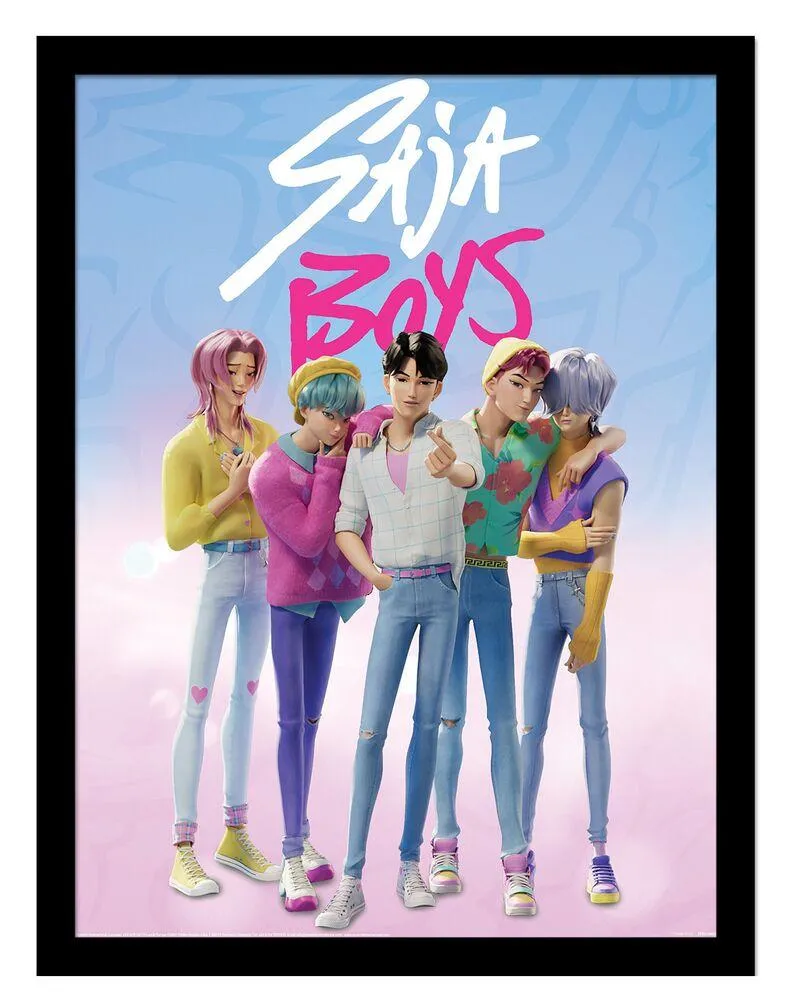 K-POP DEMON HUNTERS - AFFICHE COLLECTOR ENCADREE SAJA BOYS