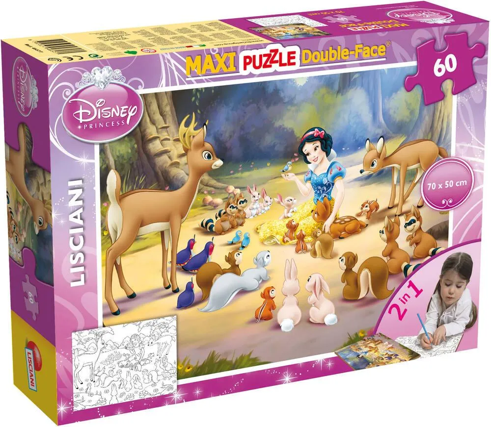 DISNEY BLANCHE NEIGE PUZZLE 60 PIECES 2 EN 1