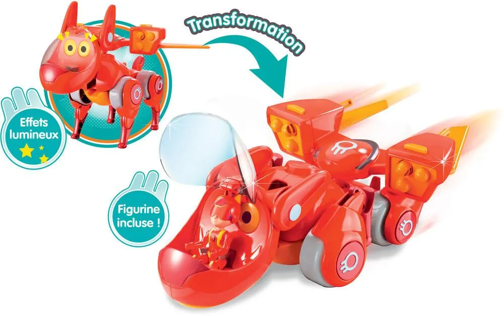 PETRONIX - VEHICULE  TRANSFORMABLE PUP-E -  FIGURINE MATT 7,5 CM