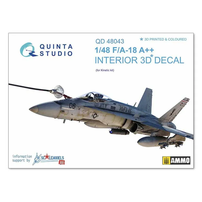 Cockpit détaillé pour F/A-18A+ (KINETIC). QUINTA STUDIO QD48043