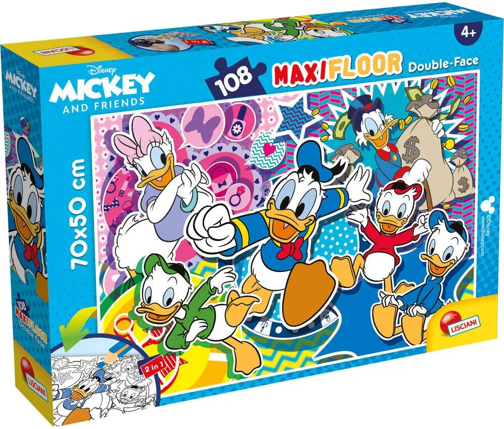 DISNEY DONALD DUCK PUZZLE 108 PIECES 2 EN 1